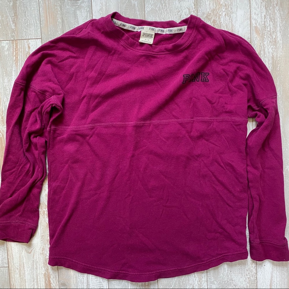 PINK Oversized Crewneck - Maroon
